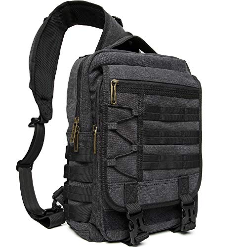 NICGID Sling Bags Chest Shoulder Backpacks, Laptop Backpack Crossbody Messenger Bag Travel Outdoor Men Women - color: Black-808, size: 13.3 inch