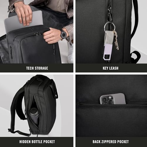 Kenneth Cole REACTION Parker 16" Polyester Tech Covertible Backpack/Briefcase, Black - size: 16"