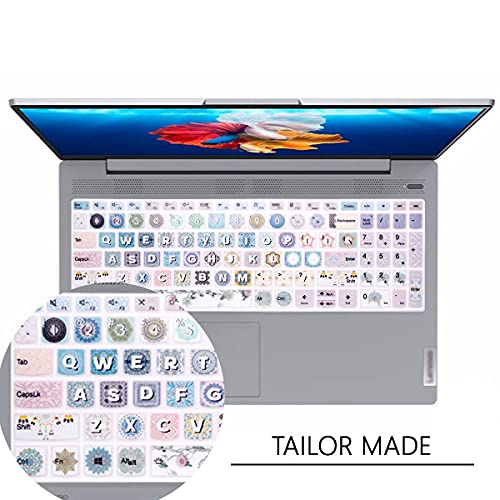 Silicone Keyboard Cover for Lenovo 2020 2021 ideaPad 5 15, ideaPad Flex 5 15IIL05, ideaPad Slim 7 15, Yoga Slim 7 15, Yoga 7i 15.6, ThinkBook 15p, ThinkBook 15 Gen 2 Series Laptop (Bohemia) - color: Bohemia