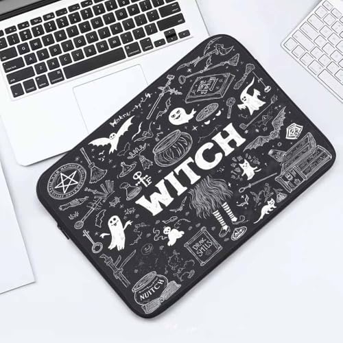 Laptop Sleeve Bag 15.4 15.6 Inch,Witch Halloween Witchcraft Black Magic Palmistry Protective Polyester Computer Cases Laptop Cover Briefcase Bag Tablet Travel Cover - color: LPS-016