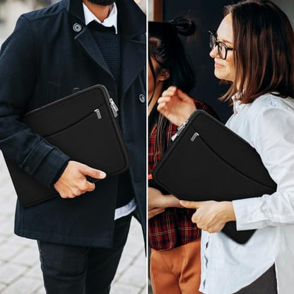 Laptop Case 15 inch, Shockproof Protective Computer Bag with Accessory Pocket, Traveling Laptop Sleeve Cover Compatible with 15 inch New MacBook Air, MacBook Pro, HP, Dell, Lenovo, Black - color: Black, size: 15 inch