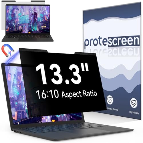 Magnetic 13.3 Inch Laptop Privacy Screen for 16:10 Computer Monitor, Removable Anti Glare Blue Light Filter Protector, 13 In Privacy Shield Compatible with Lenovo Hp Dell Acer Asus Thinkpad Envy Xps - size: [1 PACK] 13.3" Magnetic Privacy (16:10)