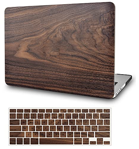 KECC Ultra Thin Case for MacBook Air 13 inch 2022-2018 Release M1 Chip, Lightweight Plastic Hard Shell for MacBook Air 13.3” + Keyboard Cover, Walnut Wood - color: Walnut Wood, size: Air 13" M1 2018-2022