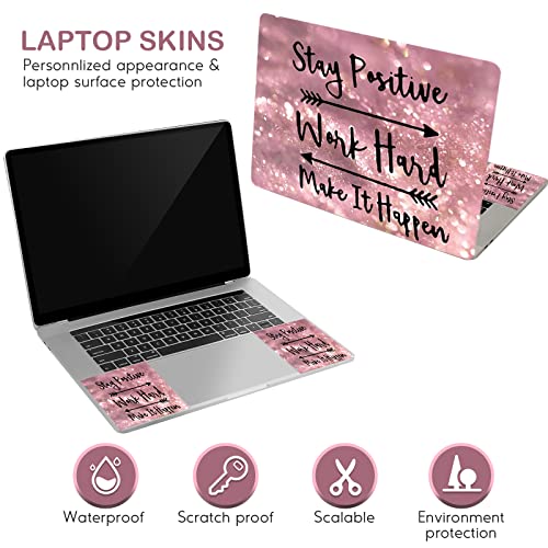 DINKY Laptop Skin Sticker Decal, 13" 13.3" 14" 15" 15.4" 15.6 inch Laptop Universal Reusable Vinyl Skin Stickers Cover Art Decal Notebook PC Personalized Protector (Pink Letters) - color: Pink Letters