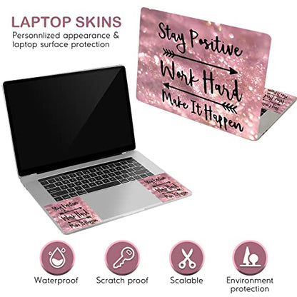 DINKY Laptop Skin Sticker Decal, 13" 13.3" 14" 15" 15.4" 15.6 inch Laptop Universal Reusable Vinyl Skin Stickers Cover Art Decal Notebook PC Personalized Protector (Pink Letters) - color: Pink Letters
