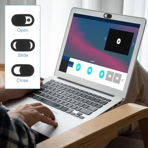100pcs Laptop Camera Covers, Black Ultra-Thin Front Webcam Privacy Phone Camera Cover Slide Webcam Protects Your Privacy & Security for Laptop Desktop Cell Phone Tablet Accessories