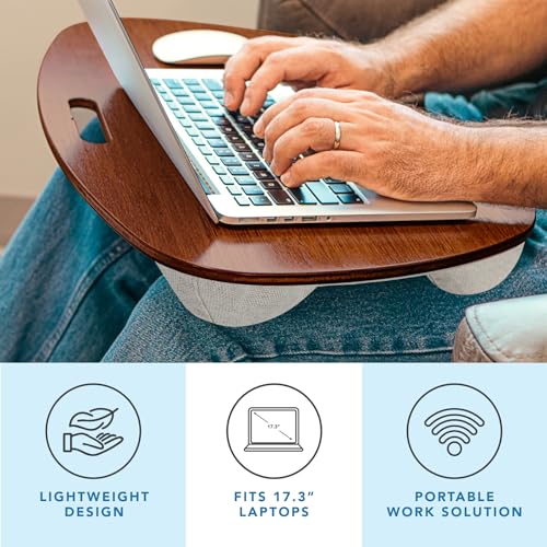 ROSSIE Home XL Bamboo Lap Desk – Chestnut, Fits 17.3” Laptops - color: Chestnut