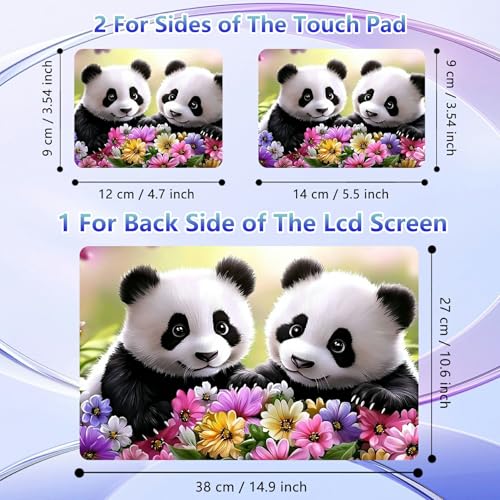 Laptop Skin Sticker Decal Cover,Two Cute Pandas | DIGTIALL Universal Laptop Skin Sticker, Waterproof Removable Notebook Decal Protector Cover for 12 13 14 15 Inch Laptops - color: Two Cute Pandas