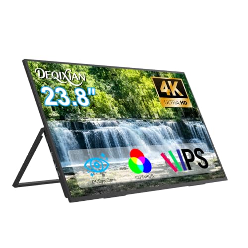 23.8" Portable Monitor, Ultra HD 3840x2160 IPS Display, 100% sRGB, Metal casing,DC Eye Care, Plug & Play,Large Portable Monitors are Better Suited for Watching World Cup Matches. - size: 23.8"