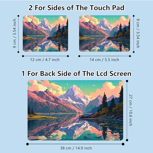 Universal Laptop Skin Sticker with 2 Wrist Pad Skins, Waterproof Scratch Resistant Vinyl Laptop Cover Decal, Cut to Fit for 11–15.6 Inch MacBook HP Dell Lenovo, Landscape - color: Landscape