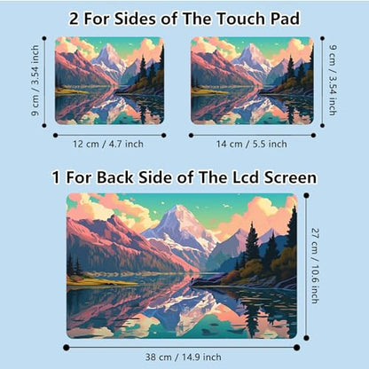 Universal Laptop Skin Sticker with 2 Wrist Pad Skins, Waterproof Scratch Resistant Vinyl Laptop Cover Decal, Cut to Fit for 11–15.6 Inch MacBook HP Dell Lenovo, Landscape - color: Landscape