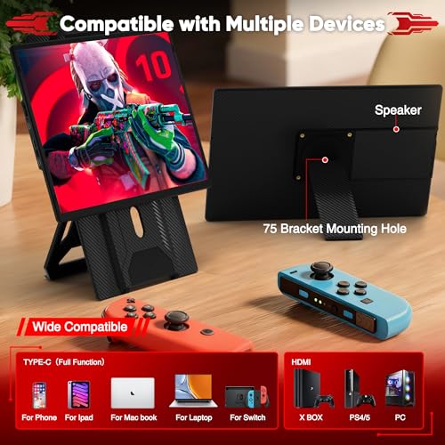 CIDETTY Laptop Screen Extender Portable Monitor, Dual 16.1" 1080P FHD IPS Screen, Detachable Monitor Extender for Laptop, Fit for 13-17" Laptops, Compatiable with Windows/Mac/Chrome/Android