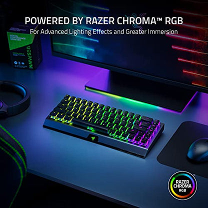 Razer BlackWidow V3 Mini Wireless Mechanical Gaming Keyboard, Green Switch | Tactile & Clicky, Phantom Pudding Keycaps, Snap Tap, 200 Hr Battery - color: Green Switches - Tactile & Clicky, size: BlackWidow V3 Mini - Phantom Edition, style: Keyboard