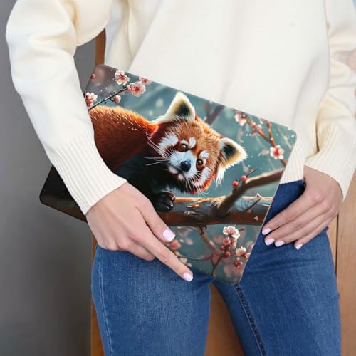 15.6 Inch Laptop Skin Sticker, Reusable Vinyl Cover Protector with 2 Wrist Pad Skins, Removable Waterproof Scratch-Resistant for 12-15.6 Inch Laptop Notebook,Red Panda - color: Red Panda