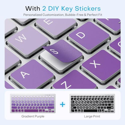 OMOTON Upgraded Rechargeable Bluetooth Keyboard for iPad, with Adjustable Stand Holder and 2 Key Stickers, Compact Portable Wireless Keyboard for iPad 11th A16, 10th, Pro, Air, Mini - color: White