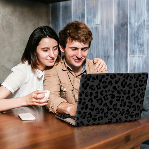 Universal Laptop Skin Sticker Decal, Compatible with MacBook HP Dell Lenovo 12"-15.6", Reusable Vinyl Notebook Cover 3PCS Set, High-Recognition Film-Black Leopard Panther Cheetah Print - color: Black Leopard Panther Cheetah Print