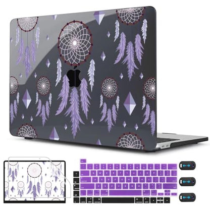 CISSOOK Compatible with MacBook Pro 13 inch 2025-2016 Release M2 M1 Chip | 5in1 Set Plastic Hard Shell Cover for MacBook Pro 13 with Touch Bar A2338 A2251 A2289 A2159 A1989 A1706, Dream Catcher - color: Pro13inch-Dream Catcher