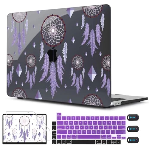 CISSOOK Compatible with MacBook Pro 13 inch 2025-2016 Release M2 M1 Chip | 5in1 Set Plastic Hard Shell Cover for MacBook Pro 13 with Touch Bar A2338 A2251 A2289 A2159 A1989 A1706, Dream Catcher - color: Pro13inch-Dream Catcher