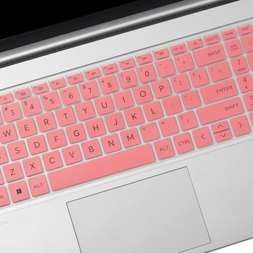 Keyboard Cover for 2025 2024 New HP 15.6 Laptop 15-fc 15-fd Series, HP New 250 255 G10 Laptop 15z-fc000 15-fd0083wm 15-fc0093dx 15-fc0072ns 15-fc0081nr fc0013od fc0025la 15-fd0025st fd0075tg - color: Pink