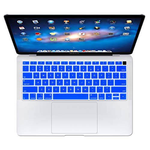Se7enline for MacBook Air Keyboard Cover 13 inch 2018-2023 A1932 | Silicone Waterproof Dustproof Durable Washable Laptop Accessories US Layout 2023 2022 2021 2020 2019 2018,Deep Blue - color: Deep Blue