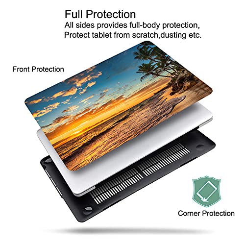 Compatible with MacBook Air 13 inch Case 2022 2021 2020 2019 2018 Release M1 A2337 A2179 A1932, Protective Plastic Hard Shell Case & Keyboard Cover, Has Logo Cutout, Beach Theme - color: 01 Beach Sunset