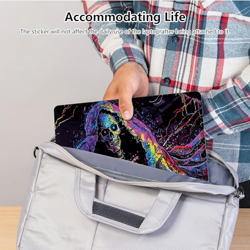 Universal Laptop Skin Sticker with 2 Wrist Pad Skins, Waterproof Scratch Resistant Vinyl Laptop Cover Decal, Cut to Fit for 11–15.6 Inch MacBook HP Dell Lenovo, Death Skull - color: Death Skull