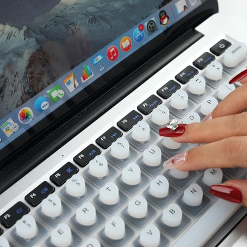 Allinside Keyboard Cover for Long Nails, Compatible with MacBook Neo A18 Pro & MacBook Pro 13/14/16 (2021–2024) & MacBook Air 13/15 (2020–2024), Raised Heart-Shaped Silicone Skin, White - color: 02 White