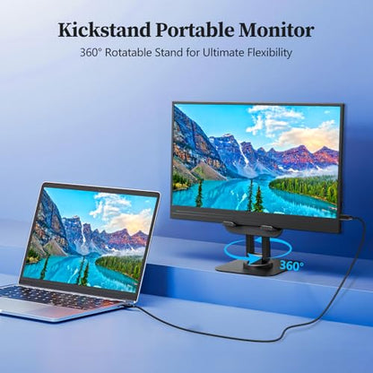 Veout 13.3" 1080p Portable Monitor Slim Lightweight HDR Travel Small HDMI Display with Kickstand for Laptop PC/Mac/Phone/Xbox Switch/PS4