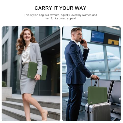 DOMISO Laptop Case Laptop Sleeve Cover for 16 inch MacBook Pro M4/M3/M2/M1 Pro/Max A3403 A3186 A2991 A2780 A2485 A2141,Compatible with 15.6 inch HP Lenovo Dell XPS 16, Avocado Green - color: Avocado Green, size: 15.6 inch