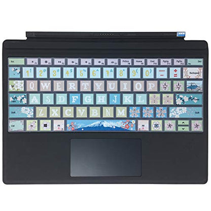Keyboard Cover Skin for Microsoft Surface Pro 7/6/5, Silicon Protector with Big Letter Design, US Layout, Sakura - color: Sakura