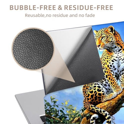 Universal Laptop Skin Sticker for 12/13/14/15.6 Inch Laptops, Reusable Vinyl Laptop Decal Cover, Waterproof Scratch Resistant Notebook Skin with 2 Wrist Pads,Leopard - color: Leopard
