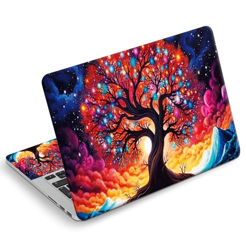 Universal Laptop Skin Sticker Decal, Compatible with MacBook HP Dell Lenovo 12"-15.6", Reusable Vinyl Notebook Cover 3PCS Set, High-Recognition Film-Sparking Clolorful Tree - color: Sparking Clolorful Tree