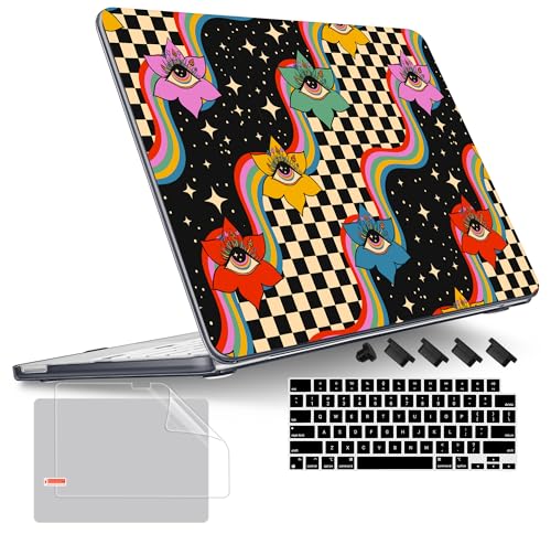 Tuiklol for 2026 MacBook Neo 13 Inch A18 Pro Chip Case, (Model A3404) Anti-Scratch Anti-Drop Slim Hard PC Shell Case with Shockproof Protective MacBook Neo Laptop Cover, Flowers & Eyes - color: Flowers & Eyes