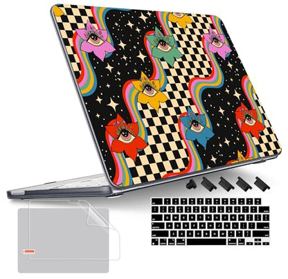 Tuiklol for 2026 MacBook Neo 13 Inch A18 Pro Chip Case, (Model A3404) Anti-Scratch Anti-Drop Slim Hard PC Shell Case with Shockproof Protective MacBook Neo Laptop Cover, Flowers & Eyes - color: Flowers & Eyes