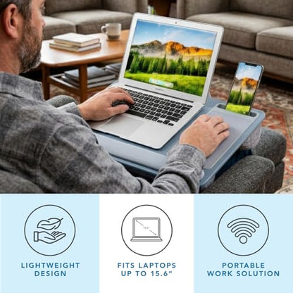 LAPGEAR Home Office Pro Lap Desk - Slate Blue, Fits 15.6” Laptops - color: Slate Blue, size: Home Office Pro W/Wrist Rest