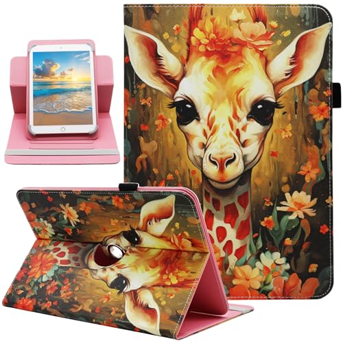 Universal 10 10.1 Inch Android Tablet Case, Dluggs 360 Degree Rotating Multi-Angle Viewing Stand Universal Case Cover for 10 10.1 and All 9.5-10.5 Inch Tablet, Giraffe - color: Giraffe