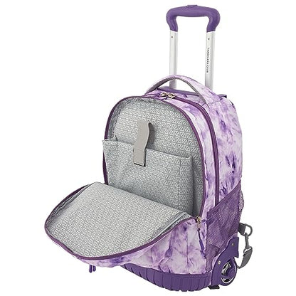 Travelers Club 20" Rolling Backpack with Laptop Compartment, Tie Dye - color: Purple Tie, size: 20 Inch