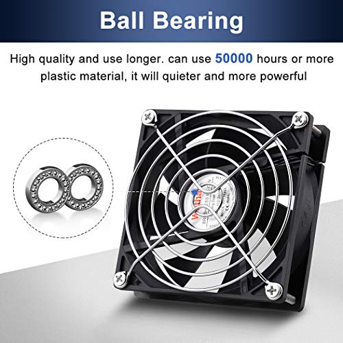 Wathai EC 92mm AC Axial Cooling Fan 110V 120V Industrial Case Fan 90mm | AC 110v - 240V Dual Ball High Speed Energy-efficient and lightweight - style: 92x25mm