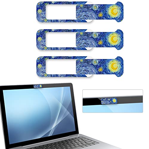 Webcam Cover, 3 Pieces, Laptop Camera Cover, Privacy Shielding Capacity is Twice as Big as The Traditional, Suitable for Computer Mobile Phones, laptops, Tablets and so on (Blue Pattern) - color: Blue pattern