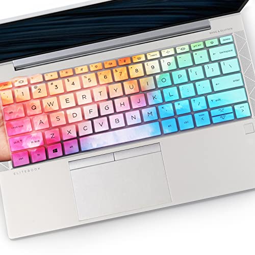 Keyboard Cover for 13.3" HP EliteBook 430 G8/EliteBook 630 G8 G9 G10, EliteBook X360 435 G8 G9, EliteBook X360 830 835 G7 G8 13.3 inch Laptop US Layout Keyboard(NOT FIT 830 835 G9 G10)-Colorful - color: Colorful