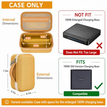 Laptop Power Bank Case for Anker 25000& Prime 27650, Gold | Organizes the Power Bank, Small Cables and 100W Charging Base; Larger 150W Charging Base Does Not Fit, Case Only - color: Gold