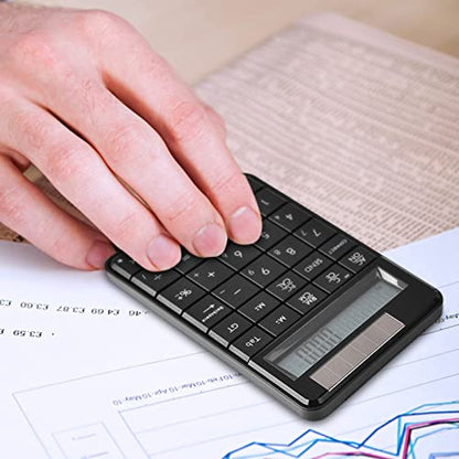 2.4G USB Numeric Keypad, 2 in 1 Mini Portable Numpad with LCD Display and USB Receiver and Calculator Function, Support Solar Power and 2 AAA Batteries