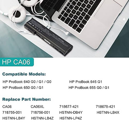 Futurebatt Laptop Notebook Battery for HP ProBook 640 645 650 655 G0 G1 Series, P/N: CA06 CA06XL HSTNN-DB4Y HSTNN-LB4Z HSTNN-LB4X HSTNN-LB4Y HSTNN-LP4Z - size: CA06 8.86*3.15*1.38 in