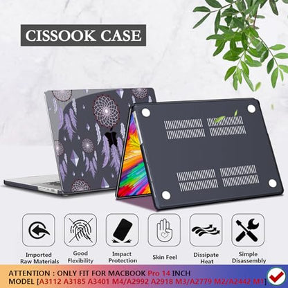 CISSOOK Compatible with MacBook Pro 14 inch 2025-2021 Release M5 M4 M3 M2 M1 Chip A3434 A3112 A3185 A3401 A2918 A2992 A2779 A2442, Hard Shell Case with Keyboard Cover&Screen Protector, Dream Catcher - color: 14inch-Dream Catcher