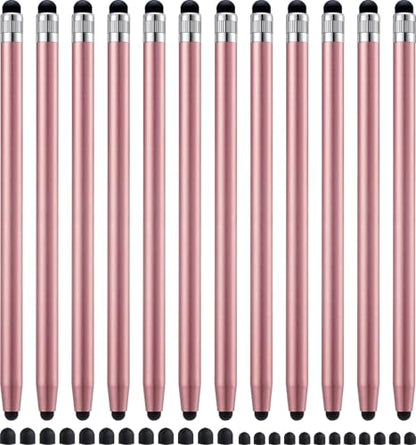 12Pcs Rose Stylus Pen for Touchscreen, 2-in-1 Stylus Pen for iPad | High Precision & Sensitivity, Aluminum Body, Suitable for iPad iPhone Android Smartphone Tablet Switch and All Touch Screens - color: 12 Rose Gold