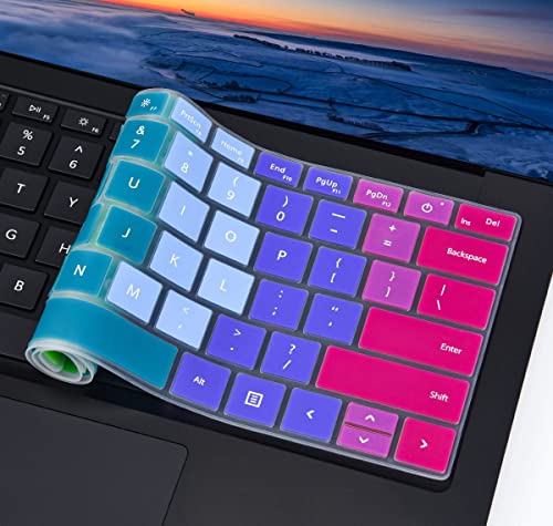 Colorful Keyboard Cover for 2023-2019 Microsoft Surface Laptop 6/5 / 4/3 Gen13.5 & 15", Surface Book 3 13 & 15" Keyboard Protector(Not Fit Surface Laptop 7 2024 2025), Rainbow - color: Rainbow