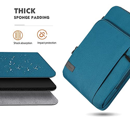 MoKo 13.3-14 Inch Laptop Sleeve Bag Carrying Case with Accessory Pocket | Fits MacBook Pro 14-inch M3/M2, MacBook Pro 13-inch M2/M1, MacBook Air 13.6-inch M2 and Surface Pro 9/8 13-inch, Peacock Blue - color: Peacock Blue, size: 13.3-14 Inch