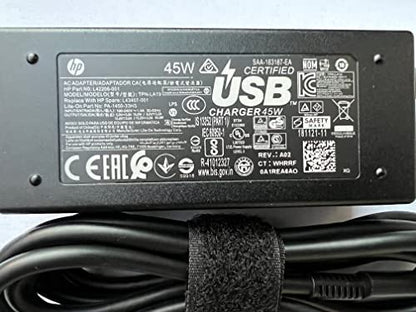 HP Original Replacement L42206-004 - 45W 15V 3A USB-C AC Adapter for HP Spectre 13 X360, Elite X2 1012 G1, Compatible with P/N: TPN-AA07, L43407-001, L42206-004, TPN-LA19, L43407-001, L42206-001.