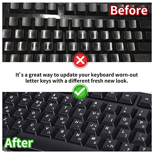 [2PCS Pack] French Keyboard Stickers,Matte Vinyl Keyboard Sticker with White Letters Non-Transparent for PC Computer Laptop Notebook Desktop Keyboards (French) - color: French