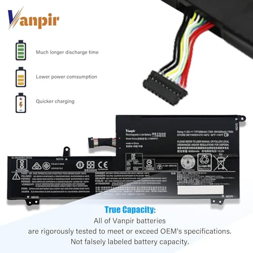 L16M6PC1 Laptop Battery 11.52V 72Wh 6268mAh Replacement for Lenovo Yoga 720-15IKB Series Notebook L16L6PC1 L16C6PC1 5B10M53745 5B10M53743 5B10M53744 - size: 9.61*3.82*0.35 inch L16M6PC1